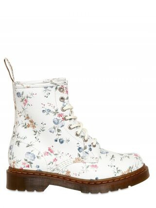 DR.MARTENS - 30MM FLORAL PRINT LEATHER LACE UP BOOTS