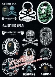 A4 Bape Mastermind Japan 潮牌贴纸旅行箱贴纸电脑贴纸