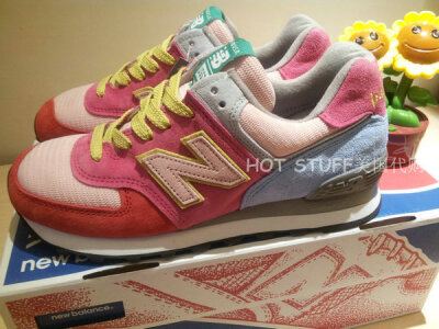 【美国代购】美产原装New Balance 574复古麂皮彩色撞色运动鞋