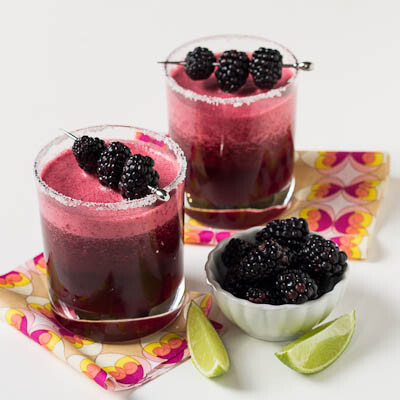 margaritas with blackberries