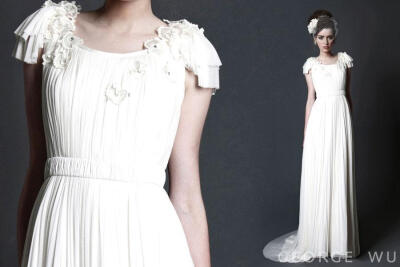 George Wu Collection:LAYER OF WHITE Fleurblanc dress / Maison Fleur belt