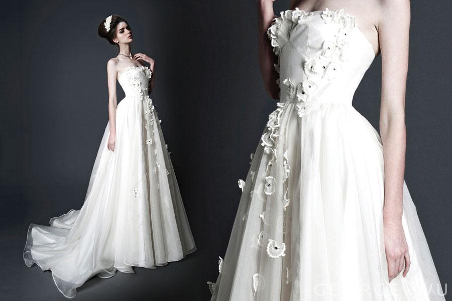 George Wu Collection:LAYER OF WHITE Snow Ivy dress