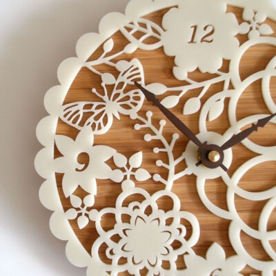 Decorative Wall Clock - Floral Kirie 01【快乐祝福】