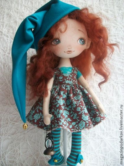 Коллекционные куклы ручной работы. Ярмарка Мастеров - ручная работа Бирюзовая гномочка. Handmade.