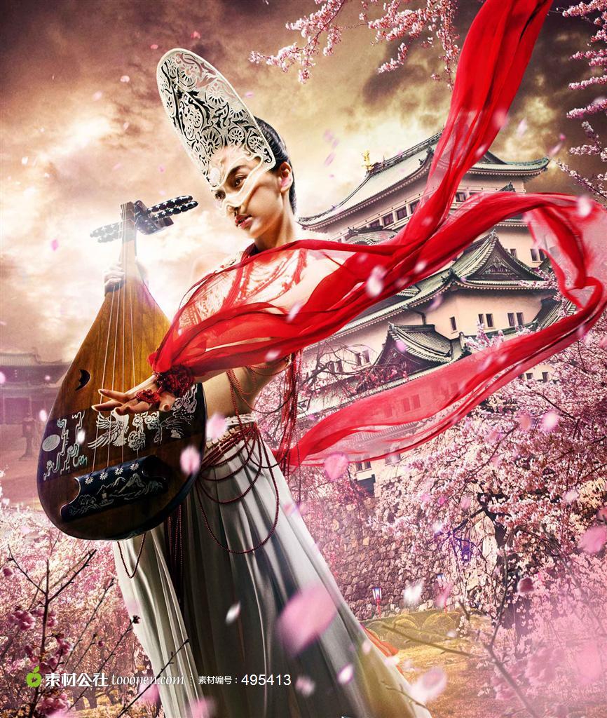 抱琵琶的银睿姬电影狄仁杰之神都龙王角色海报