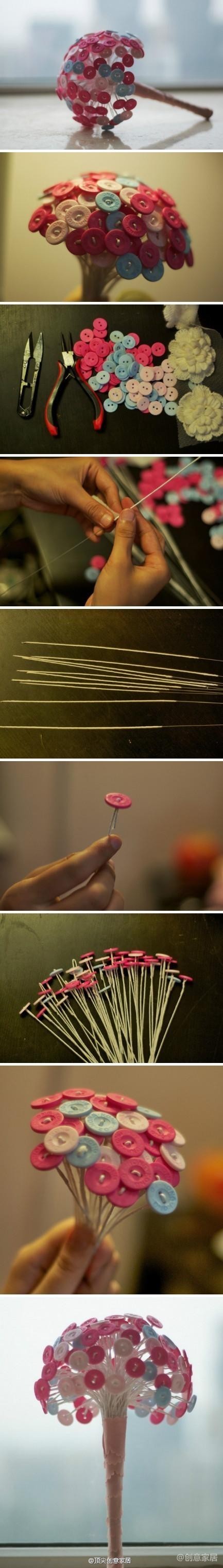 【9款创意家居DIY】纽扣新创意，巧手做一个吧~