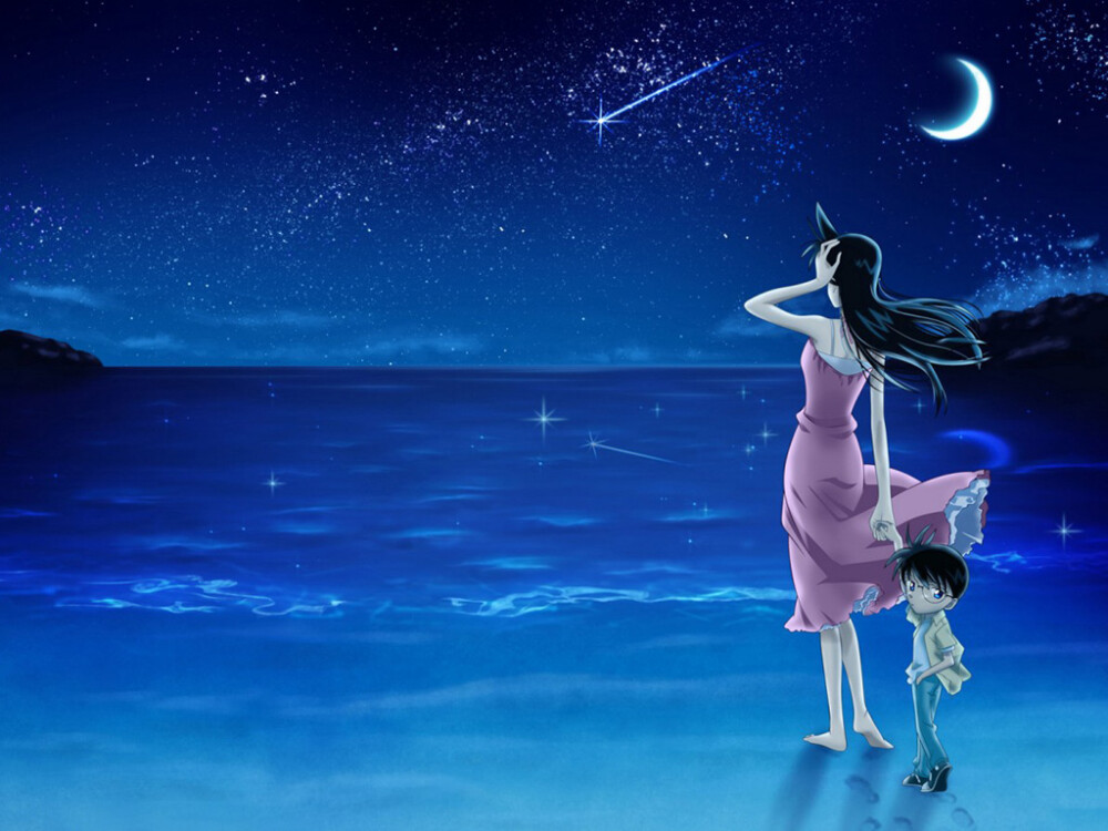 名侦探柯南小兰牵手意境壁纸