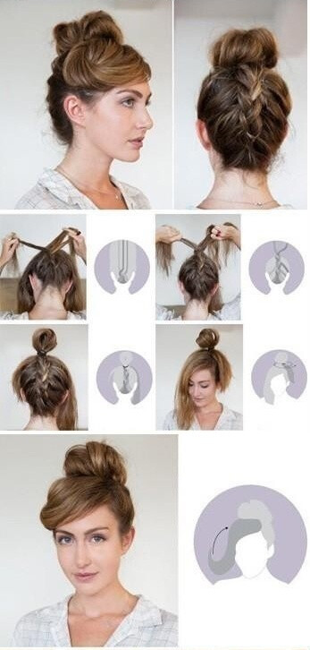 Braided-Back Bun