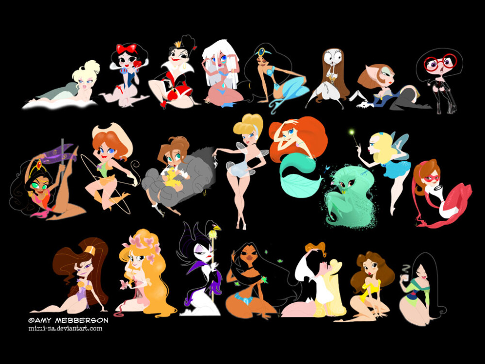 Disney Pinups - Wallpaper by mimi-na