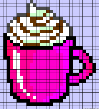 Mug chocolate drink perler bead pattern