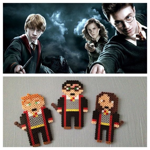 Harry Potter Keychains perler beads by CrafTCreation13