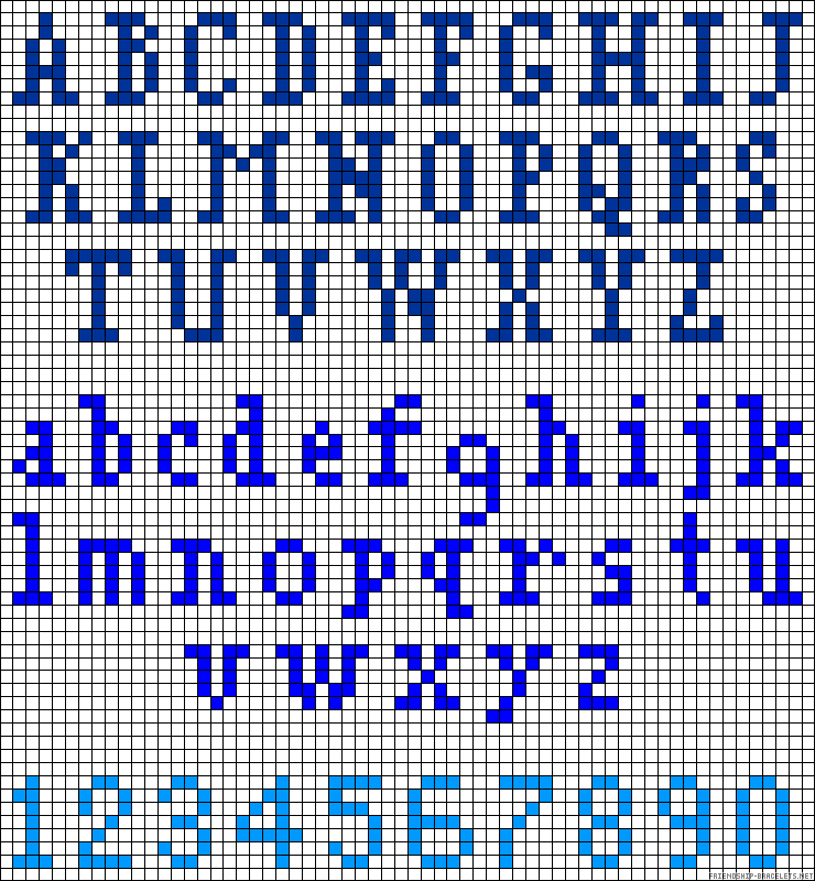 Alphabet perler bead pattern