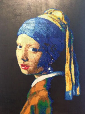 Girl with a Pearl Earring  by Vermeer  - Perler bead art by minami  - Perler® | Gallery