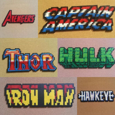 Assembled the Avengers perler bead by r/beadsprites