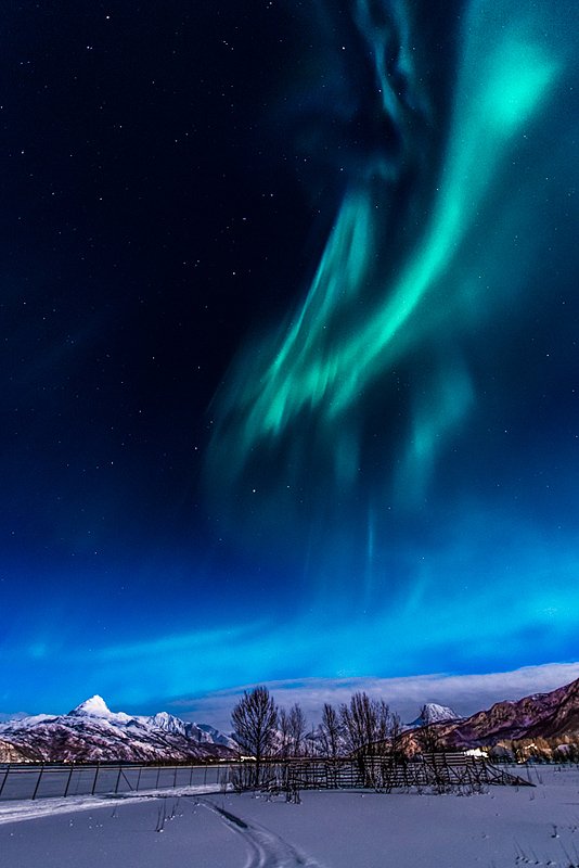 【摄影：华丽的极光】极光（Polar light，aurora）是由于太阳带电粒子（太阳风）进入地球磁场，在地球南北两极附近地区的高空，夜间出现的灿烂美丽的光辉。在南极称为南极光，在北极称为北极光。 极光多种多样，五彩缤纷，形状不一，绮丽无比，在自然界中还没有哪种现象能与之媲美。任何彩笔都很难绘出那在严寒的两极空气中嬉戏无常、变幻莫测的炫目之光。一起来欣赏下精美的极光摄影作品：