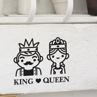 雅风墙贴贴纸 国王和皇后 玻璃衣橱柜家具贴让家每个角落生动可爱
