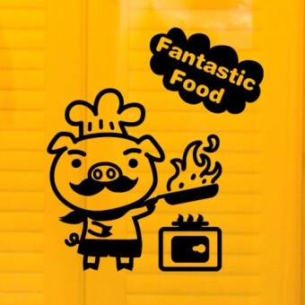 fantastic food graphic sticker 美味厨房厨师贴纸 韩版雅风墙贴