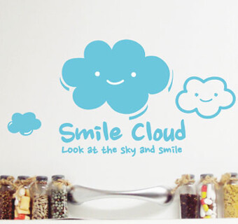 smile clouds 卡通可爱云朵贴纸 冰箱家具橱柜装饰贴纸 雅风墙贴