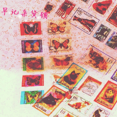 【早记】复古邮戳透明PVC邮票贴纸 DIY相册笔记本装饰贴 日记贴纸