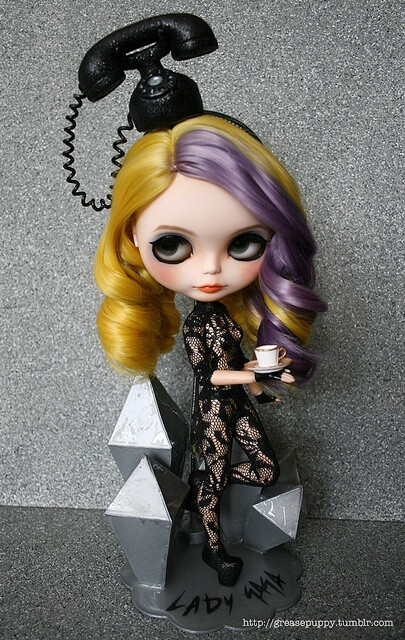 Gaga Blythe Doll by kitty bee via Flickr #doll #blythe #ladygaga #custom