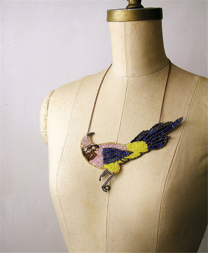 美国设计师姐妹原创White Owl 彩色串珠爱情鸟宣言项链