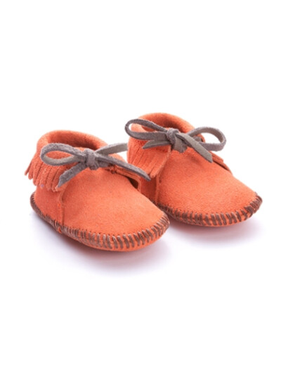 Orange Vintage Inspired Suede Booties