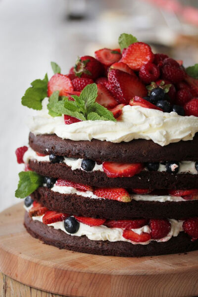 Chocolate Berry Creme Cake