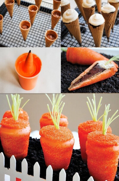 Easter Carrot Cupcakes Recipes, Easter Cupcakes Tutorial: Carrot Shaped Cupcakes, Easter Food ideas, Easter table decorations