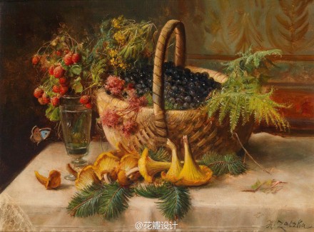 【绘画艺术】Hans Zatzka(1859-1945),奥地利画家。从维也纳艺术学院毕业后，就一直从事宗教画、寓言故事画、风俗画与人体画的创作，曾经为奥地利的许多教堂作过装饰。他的作品带有学院派绘画的精细风格，用色典雅，构图细腻。