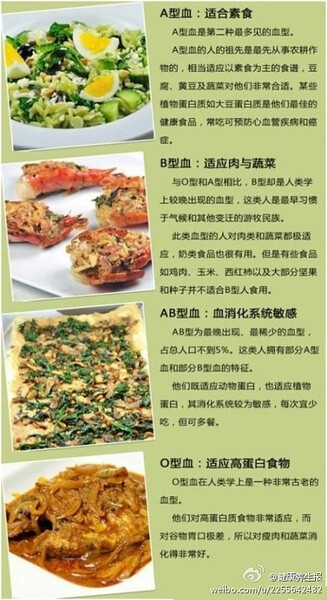 【不同血型的饮食须知】