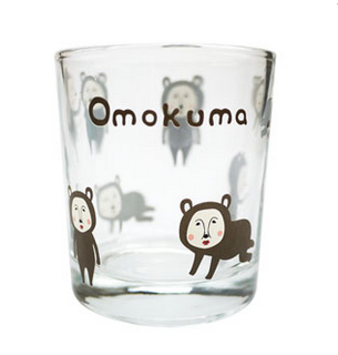  面白熊omokuma 卡通可爱 玻璃透明水杯