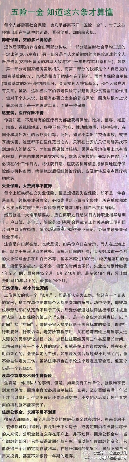 五险一金 知道这六条才算懂