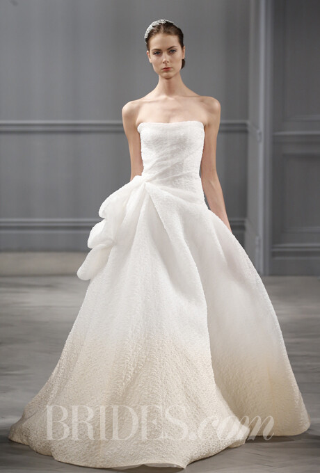 Monique Lhuillier Wedding Dress - Sherbert Ombre Strapless Gown with Asymmetic Skirt