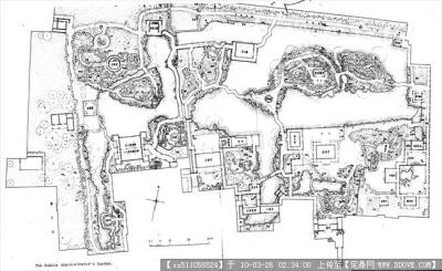 苏州园林平面图-拙政园
