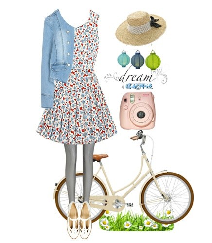 款式搭配丨牛仔衣+碎花连衣裙