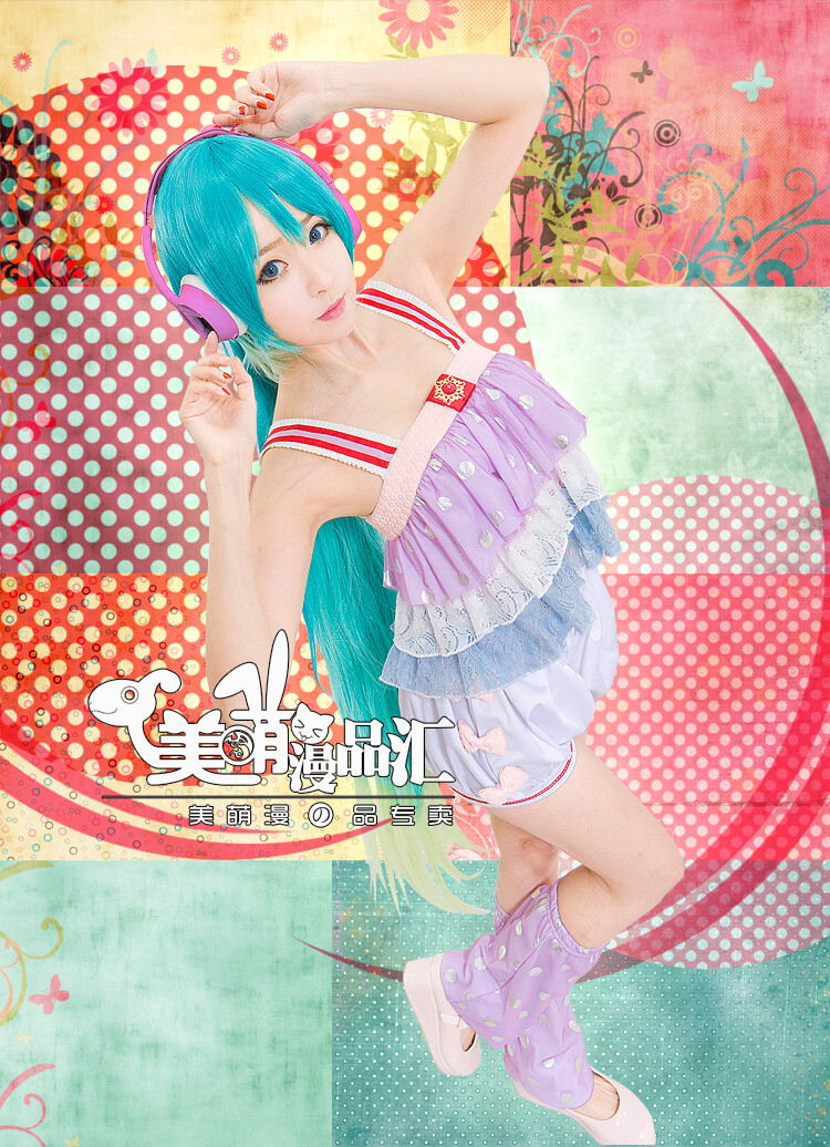 AS Diva F 2nd 萌萌可波点日常MIKU cosplay女装 4件套 预售