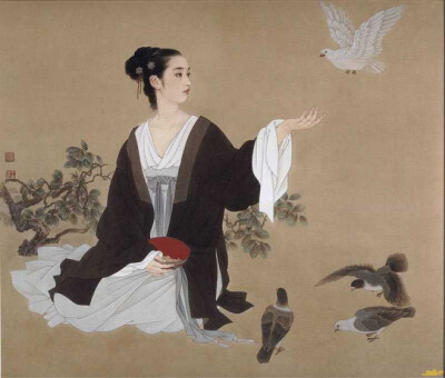 趙國(guó)經(jīng) 王美芳-------簪花仕女--...