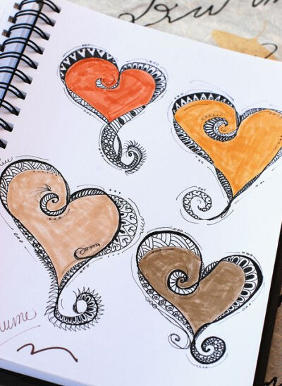 Art Journal - Zenspirations Heart Patterns by Pink Palindrome, via Flickr