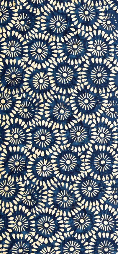 Indonesian batik fabric - Tonga Batik Calypso Daisy Block Navy, 100% cotton, 44