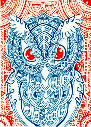 ACEO:Holy Owl by *lutamesta on deviantART