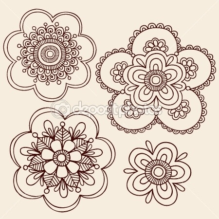 Henna Mehndi Mandala Flowers