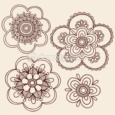 Henna Mehndi Mandala Flowers