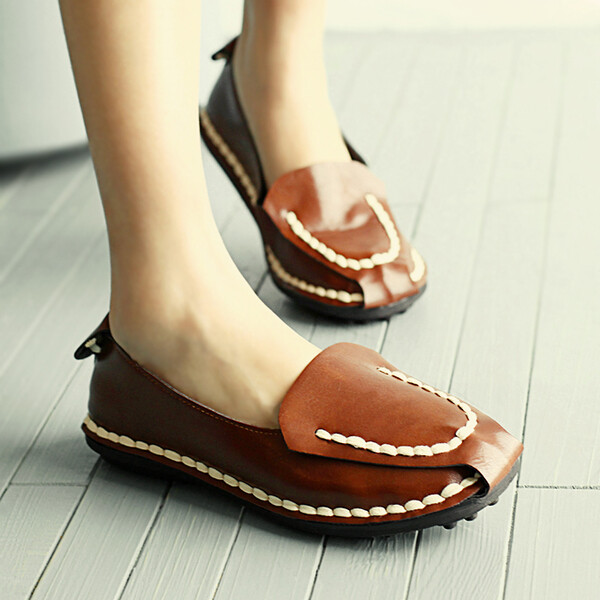 MASOO2014春季新款森系女鞋复古平底鞋 欧美复古森女鞋英伦风单鞋 PU