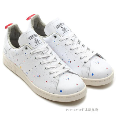 今年是stan smith大年，早有预感各个潮牌会找上stan smith联乘，这次找来了BEDWIN，以stan smith为蓝本，泼墨为点缀，加上红色的后跟拉环以及后跟的压纹文字等细节，值得购买!