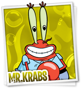 蟹老板（Eugene H. Krabs）● 红色螃蟹，本名蟹阿金，在海军服役的外号为“铁甲金钟罩（Armor Abs）”。视金钱如生命，经常为了一块钱而去冒生命危险，极为自私。● 爱女是只鲸鱼，名叫珍珍。● 快餐店&amp;quot;蟹堡王餐厅（The Krusty Krab）&amp;quot;的经营者，招牌口号是POOP（People Order Our Patties），现任员工有海绵宝宝与章鱼哥。多次向员工宣导要有时间观念，因为&amp;quot;时间就是金钱&amp;quot;。只要发现能发短财的产品，就会忽视老本美味蟹堡并转换目标