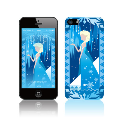 Jam原创设计冰雪奇缘之艾莎公主iPhoneS/S/C卡通手机保护壳