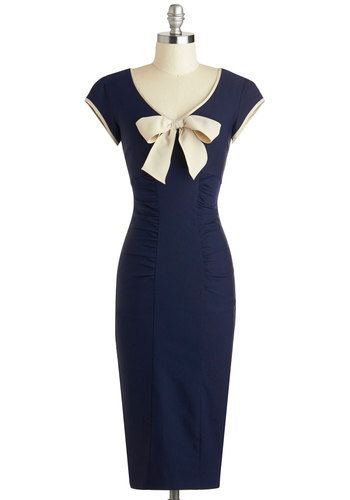 Sheath a Lady Dress in Navy