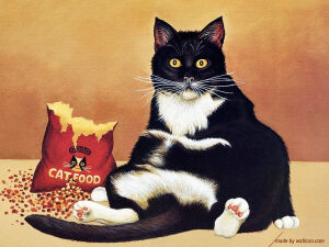 趣味猫咪绘画壁纸 Lowell Herrero作品 - 猫咪绘画图片Desktop wallpaper of Cat Art Paintings1