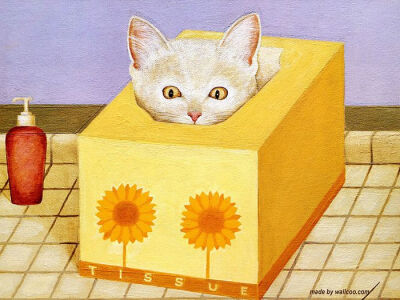 趣味猫咪绘画壁纸 Lowell Herrero作品 - 手绘猫咪壁纸Desktop wallpaper of Cat Art Paintings4