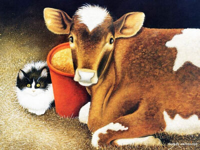 趣味猫咪绘画壁纸 Lowell Herrero作品 - 手绘猫咪壁纸Desktop wallpaper of Cat Art Paintings7